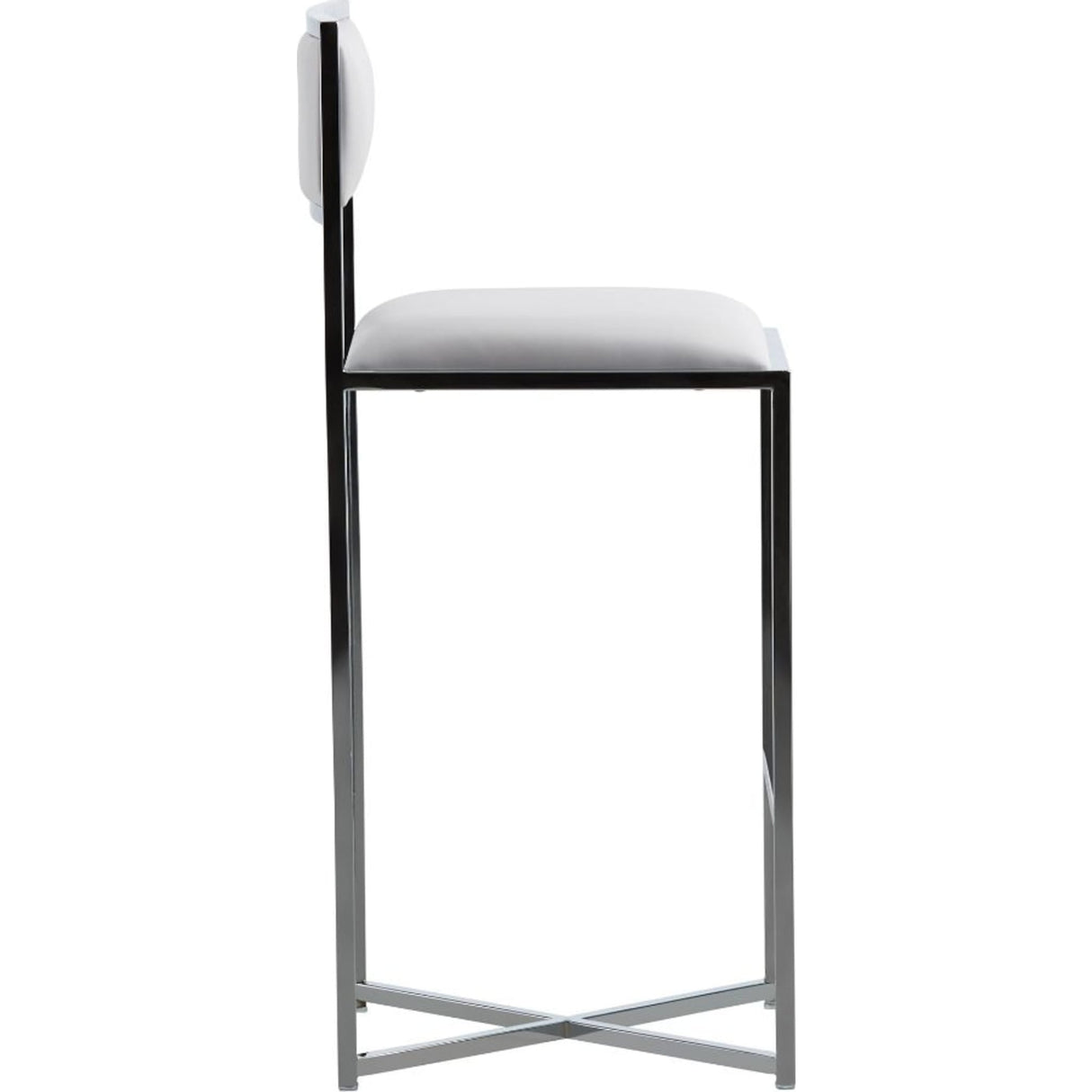 Amalfi X-Base Bar Stool in White Leather