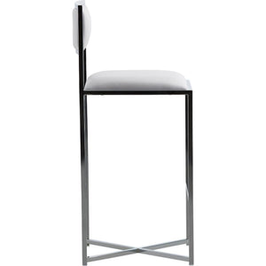 Amalfi X-Base Bar Stool in White Leather