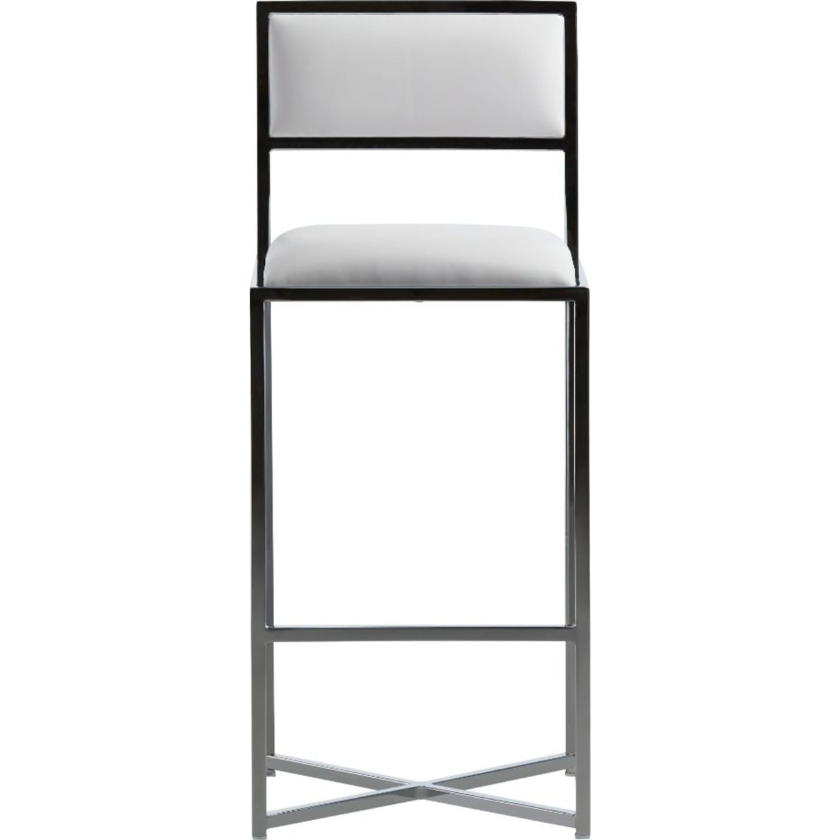 Amalfi X-Base Bar Stool in White Leather