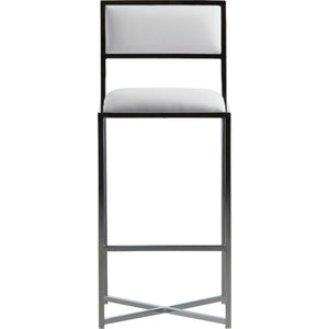 Amalfi X-Base Bar Stool in White Leather