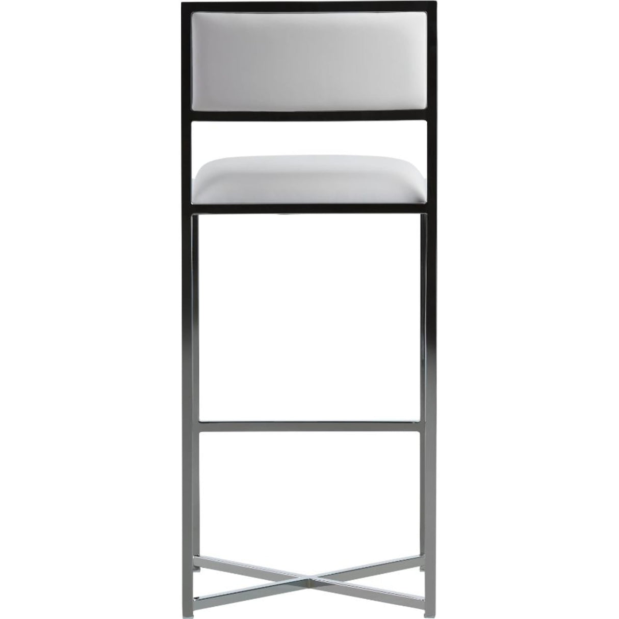 Amalfi X-Base Bar Stool in White Leather