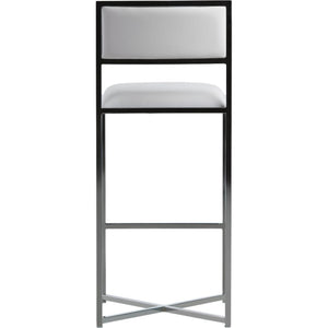 Amalfi X-Base Bar Stool in White Leather