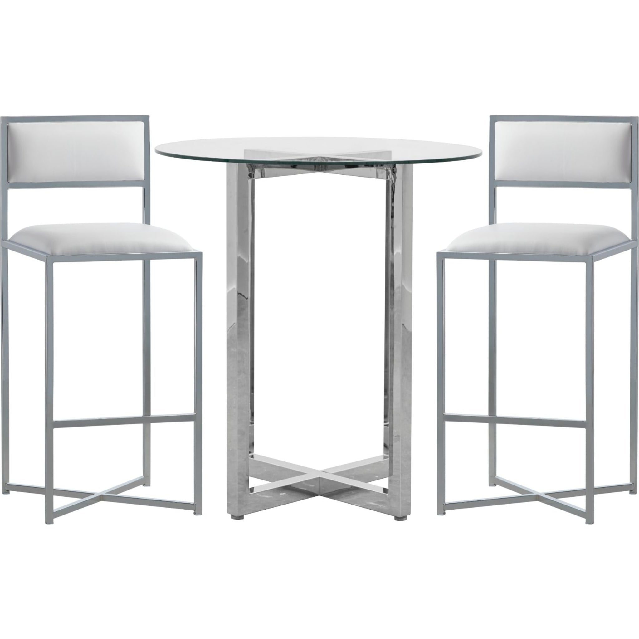 Amalfi X-Base Bar Stool in White Leather