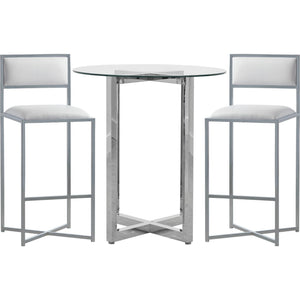 Amalfi X-Base Bar Stool in White Leather