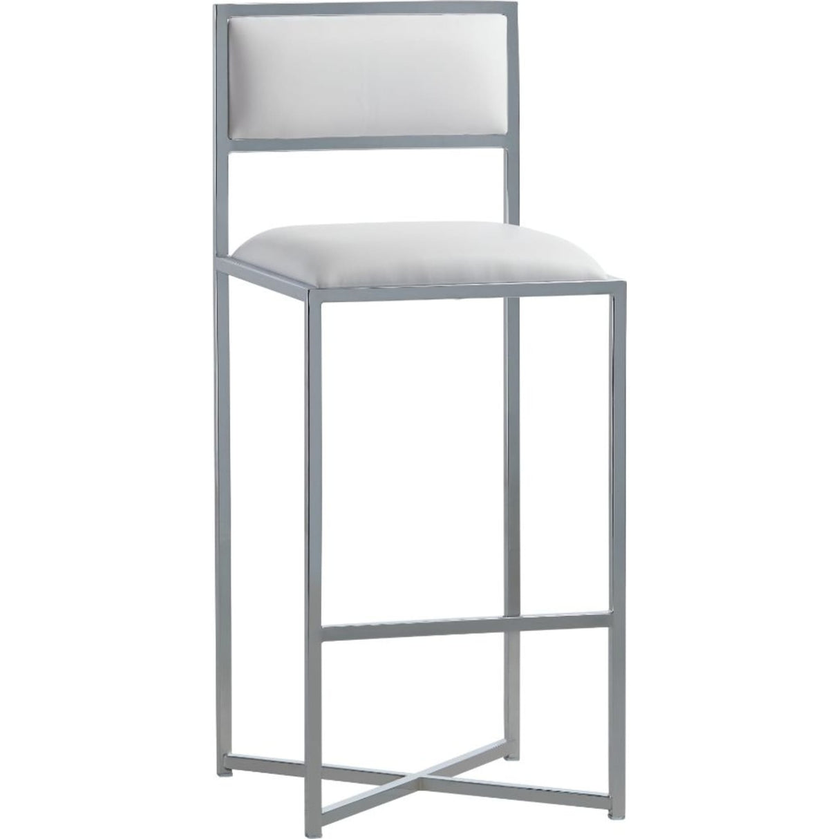 Amalfi X-Base Bar Stool in White Leather