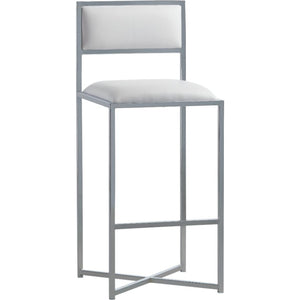Amalfi X-Base Bar Stool in White Leather