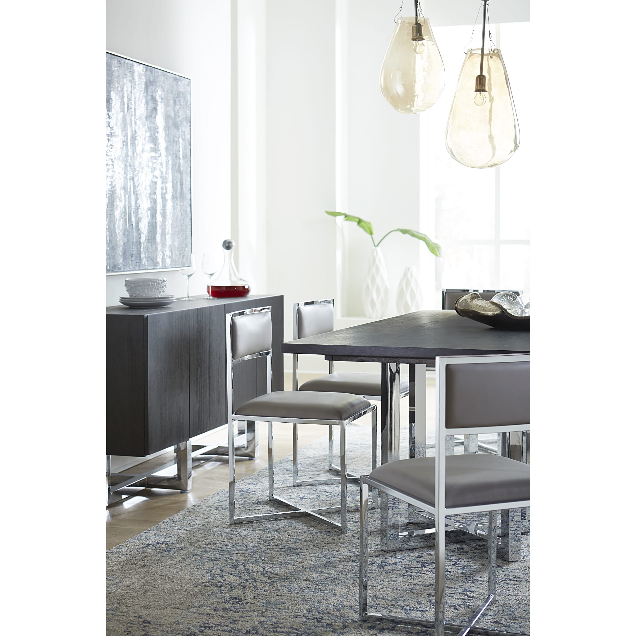 Amalfi X-Base Chair in Cobalt Leather