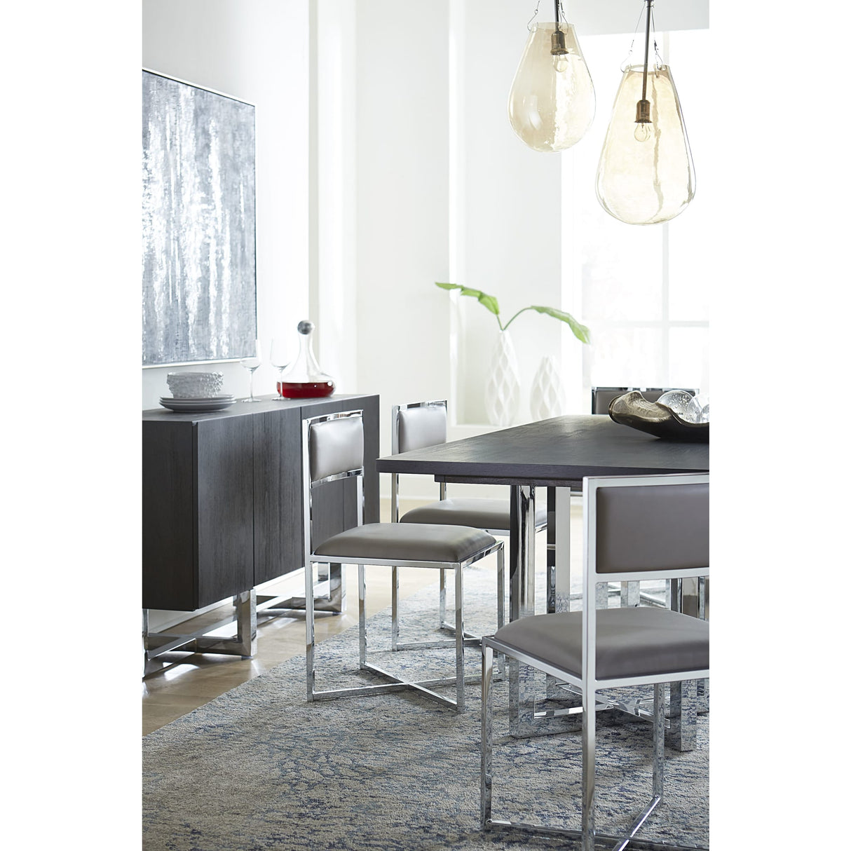 Amalfi X-Base Chair in Cobalt Leather