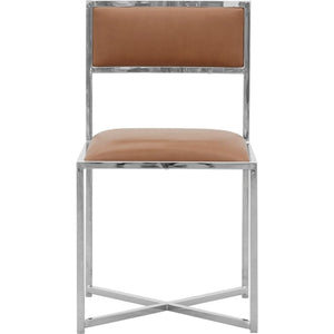 Amalfi X-Base Chair in Cognac Leather