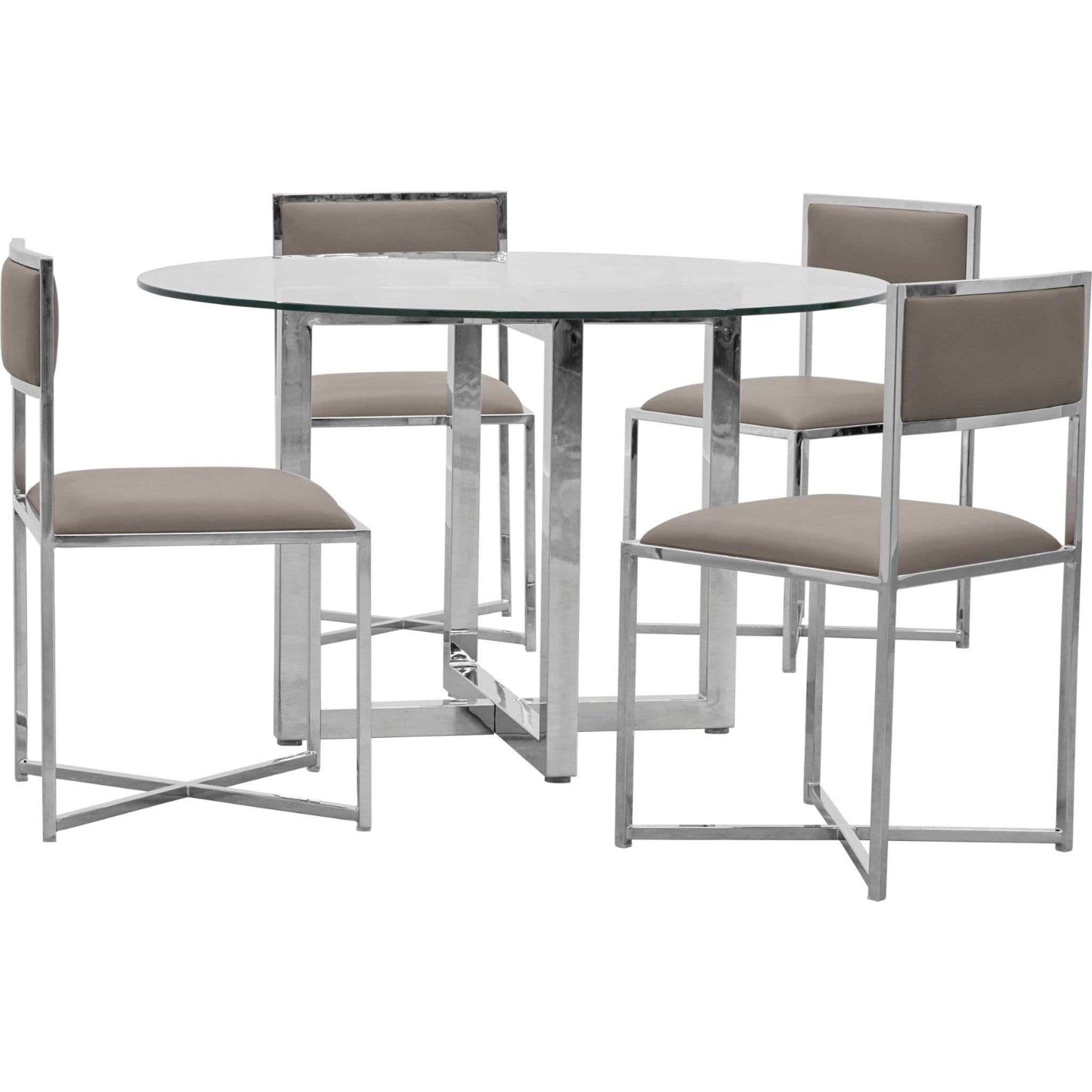 Amalfi X-Base Chair in Taupe Leather