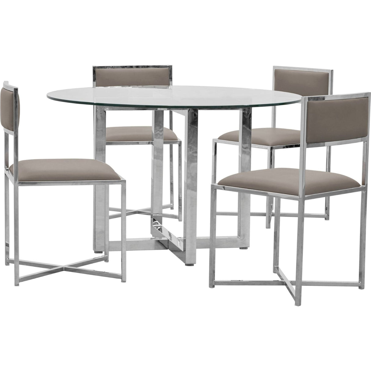 Amalfi X-Base Chair in Taupe Leather