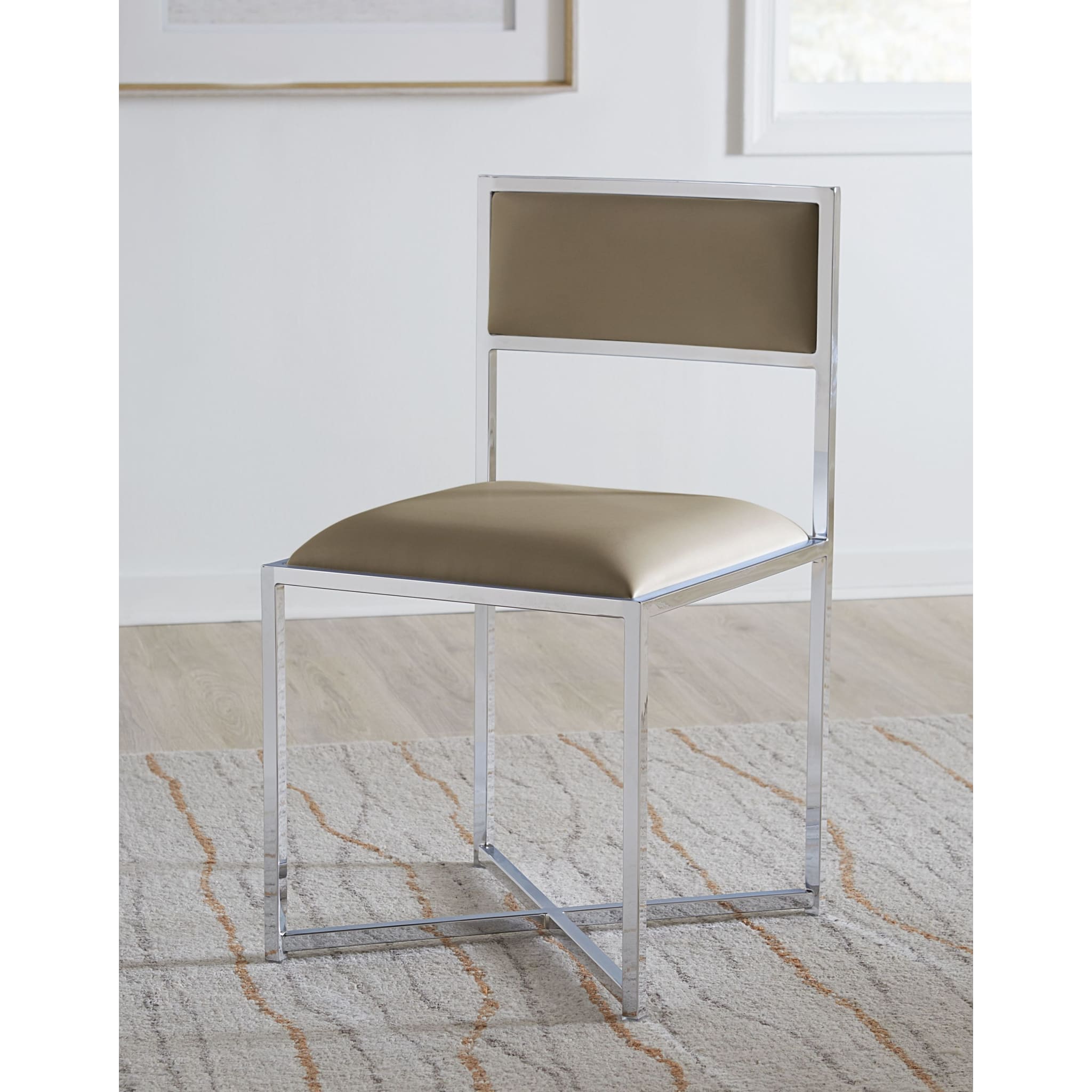 Amalfi X-Base Chair in Taupe Leather
