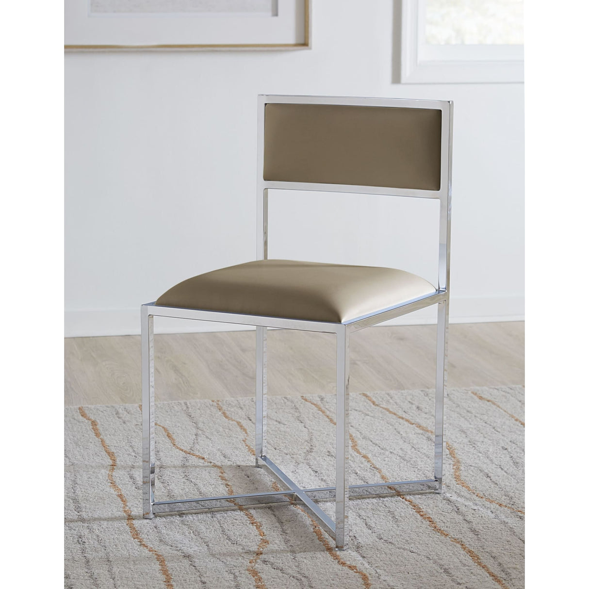 Amalfi X-Base Chair in Taupe Leather