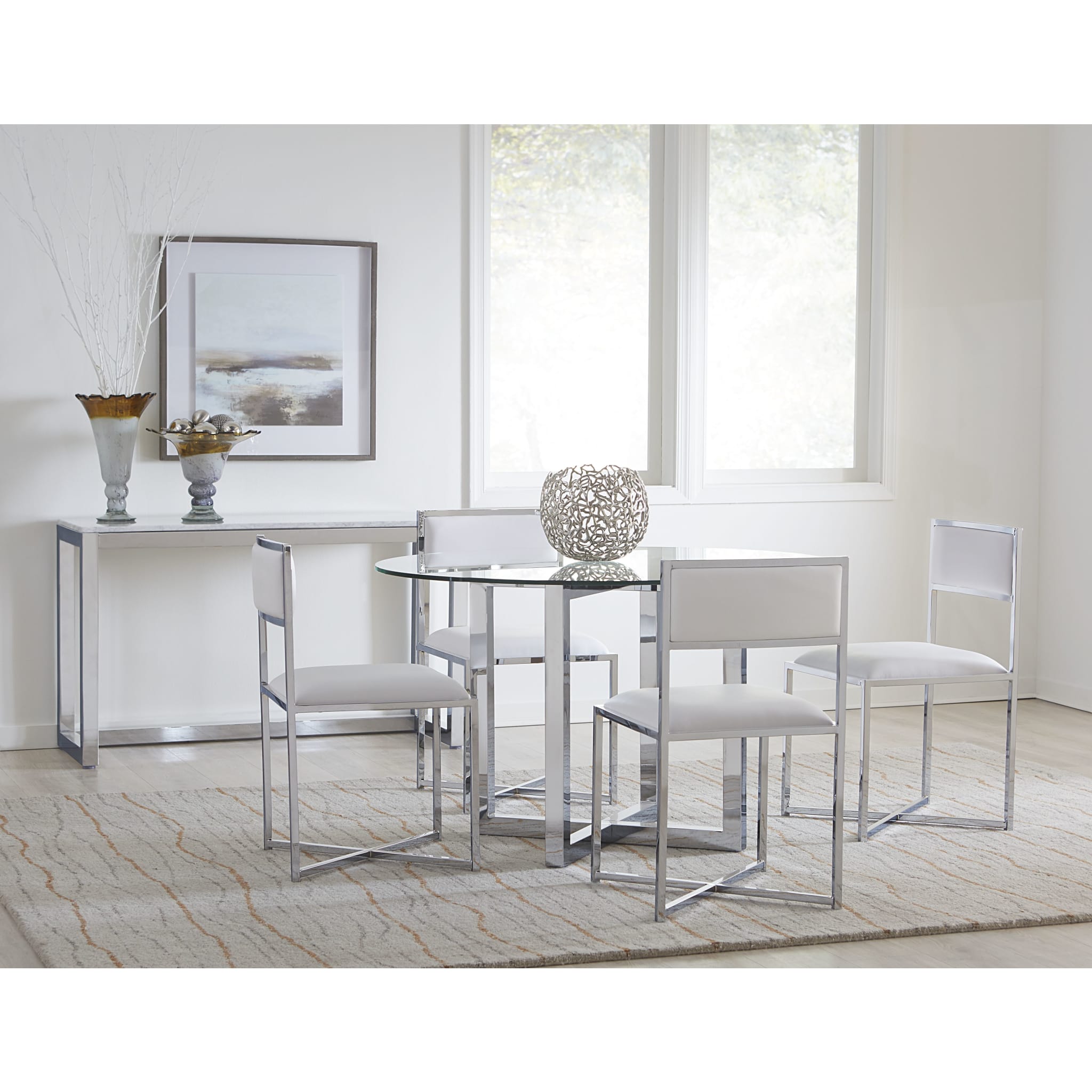 Amalfi X-Base Chair in White Leather