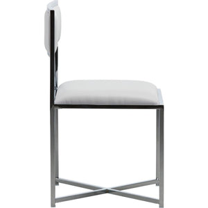 Amalfi X-Base Chair in White Leather