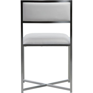 Amalfi X-Base Chair in White Leather