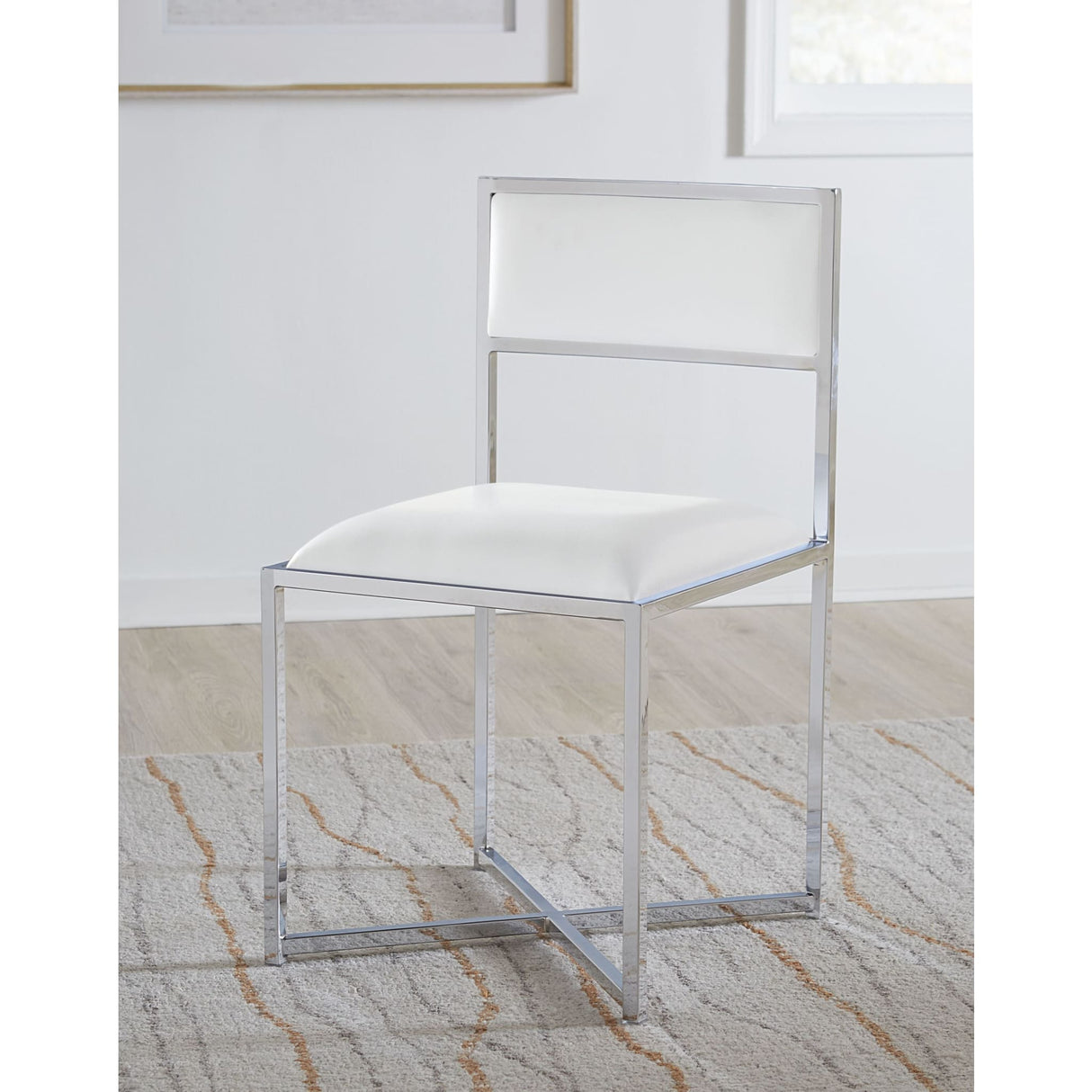 Amalfi X-Base Chair in White Leather