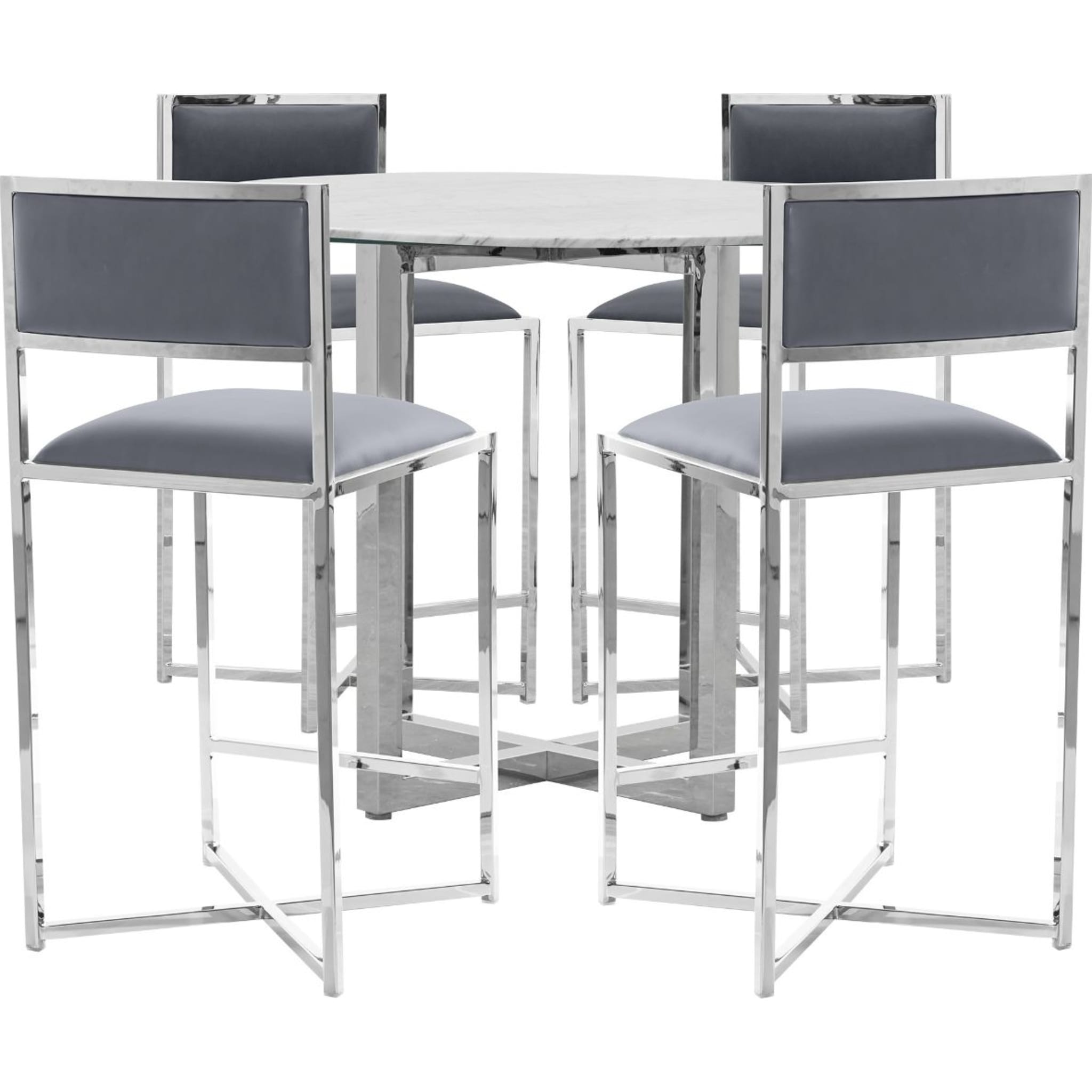 Amalfi X-Base Counter Stool in Cobalt Leather