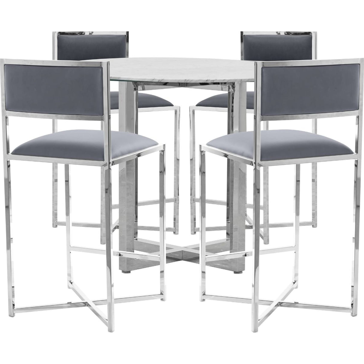 Amalfi X-Base Counter Stool in Cobalt Leather