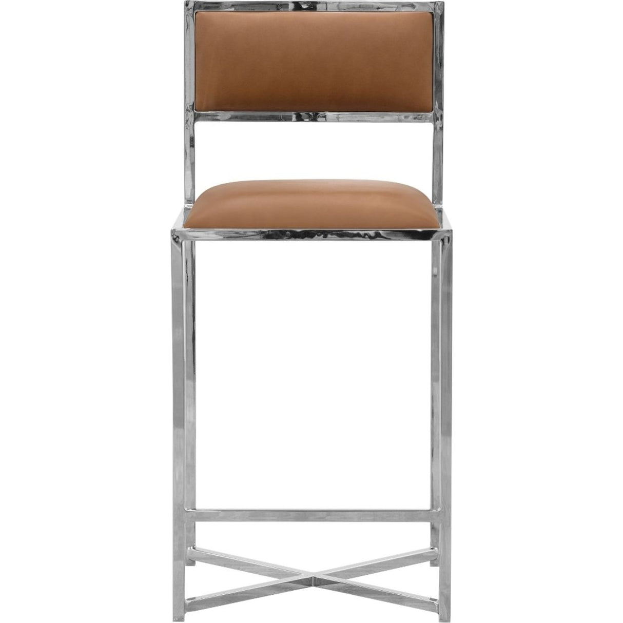Amalfi X-Base Counter Stool in Cognac Leather
