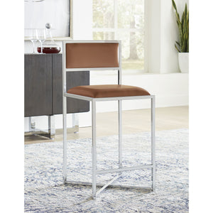 Amalfi X-Base Counter Stool in Cognac Leather