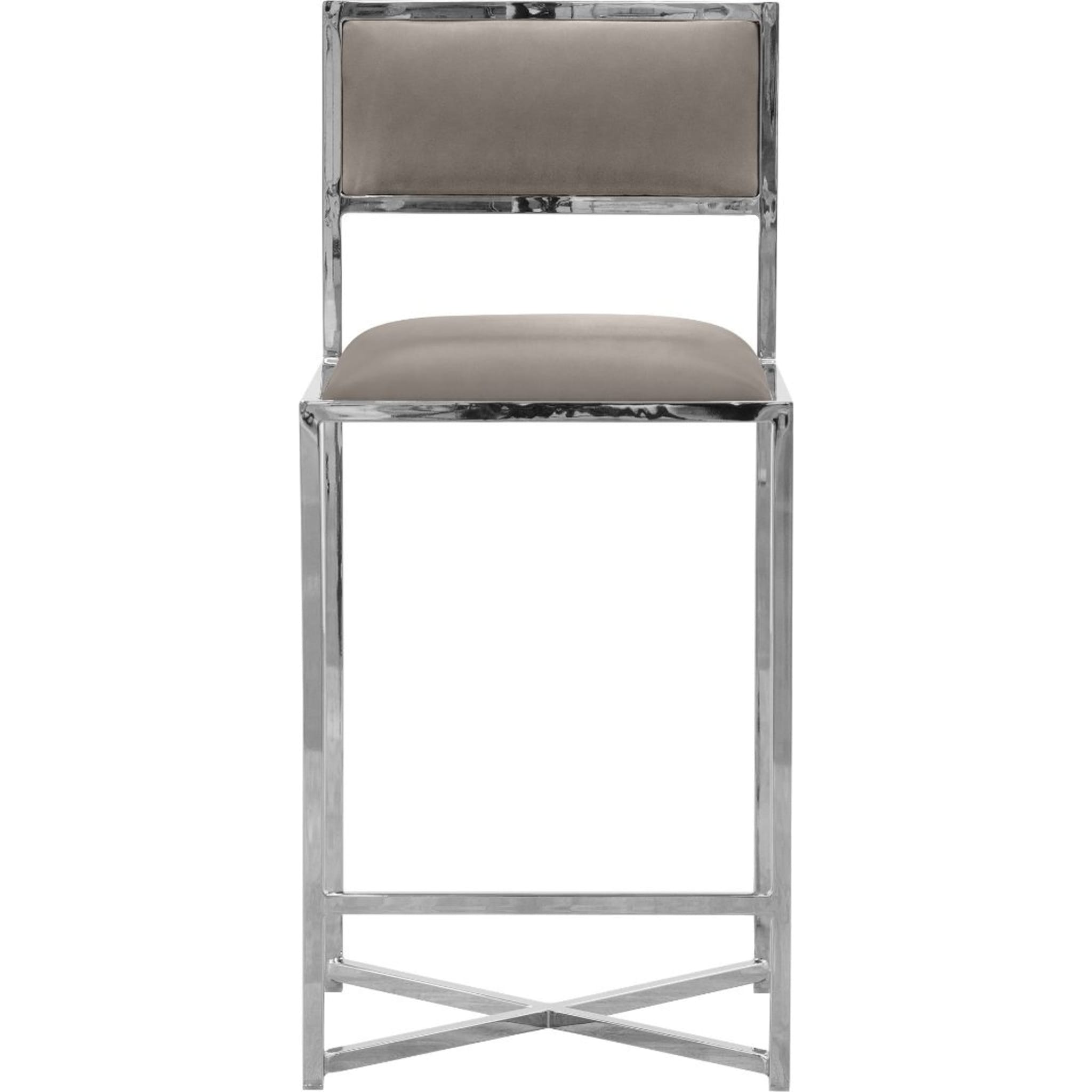 Amalfi X-Base Counter Stool in Taupe Leather