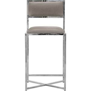 Amalfi X-Base Counter Stool in Taupe Leather