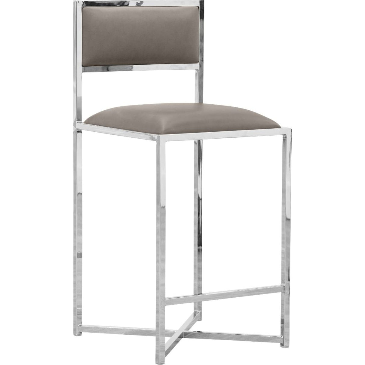 Amalfi X-Base Counter Stool in Taupe Leather