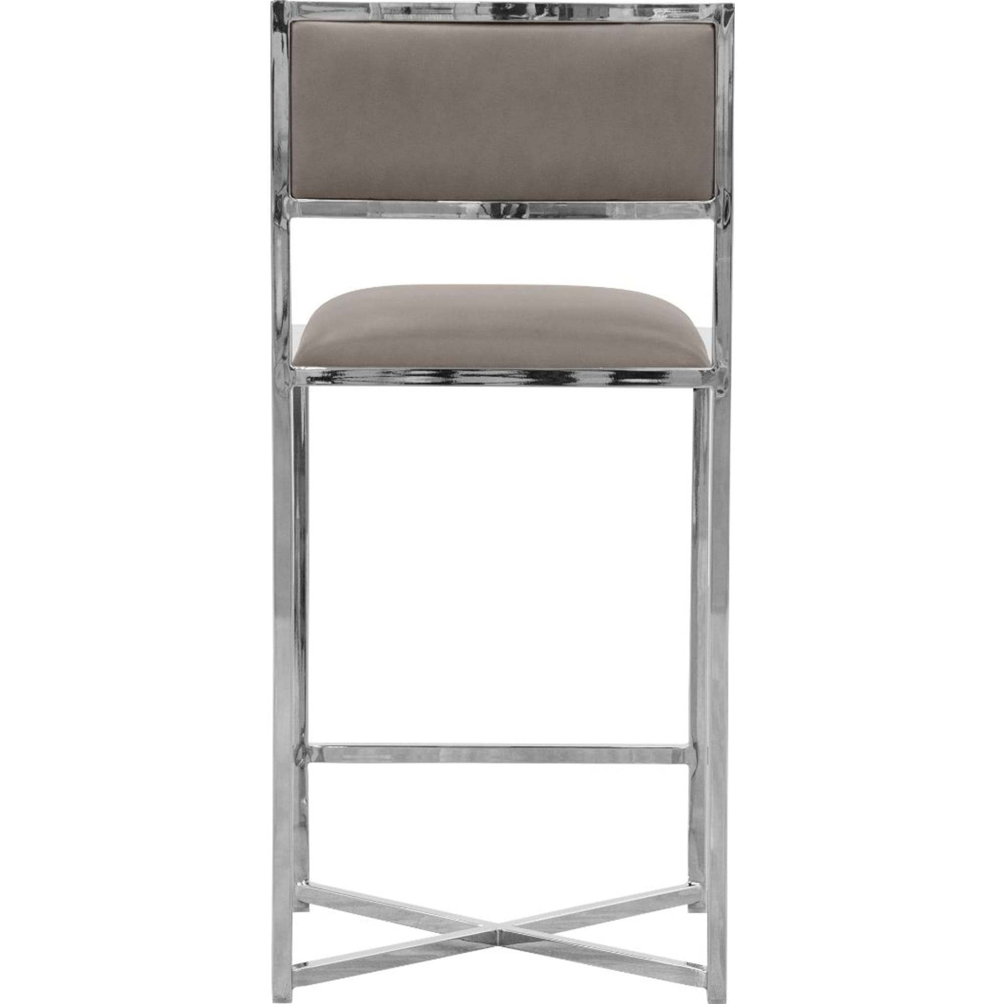 Amalfi X-Base Counter Stool in Taupe Leather