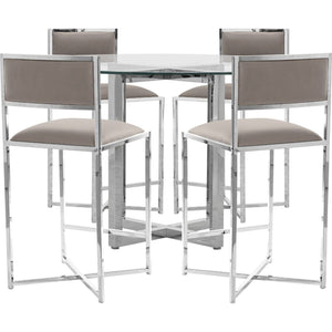 Amalfi X-Base Counter Stool in Taupe Leather