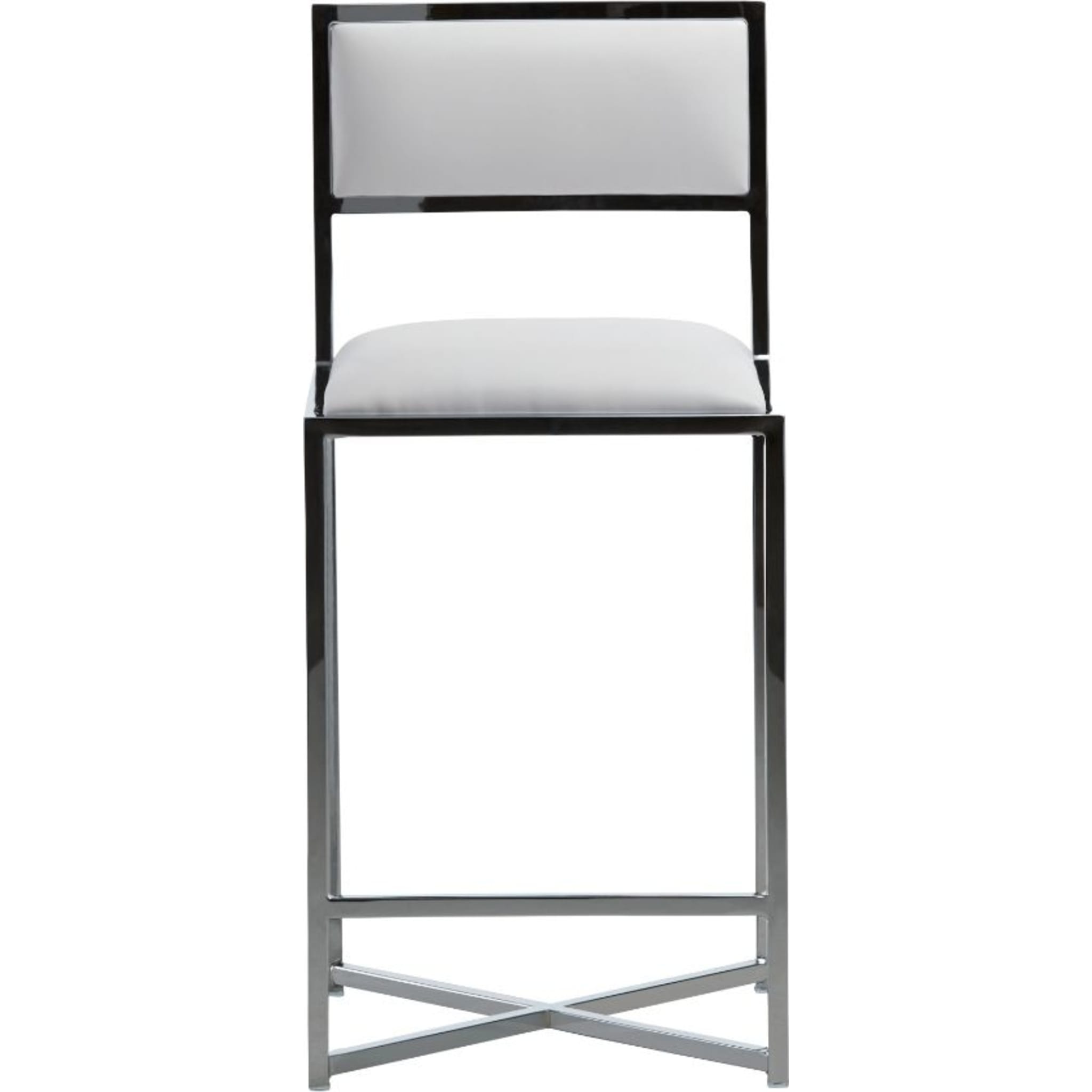 Amalfi X-Base Counter Stool in White Leather