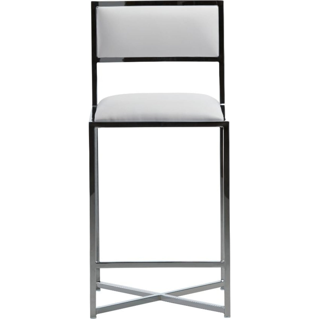 Amalfi X-Base Counter Stool in White Leather