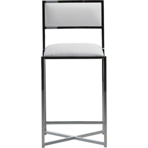 Amalfi X-Base Counter Stool in White Leather