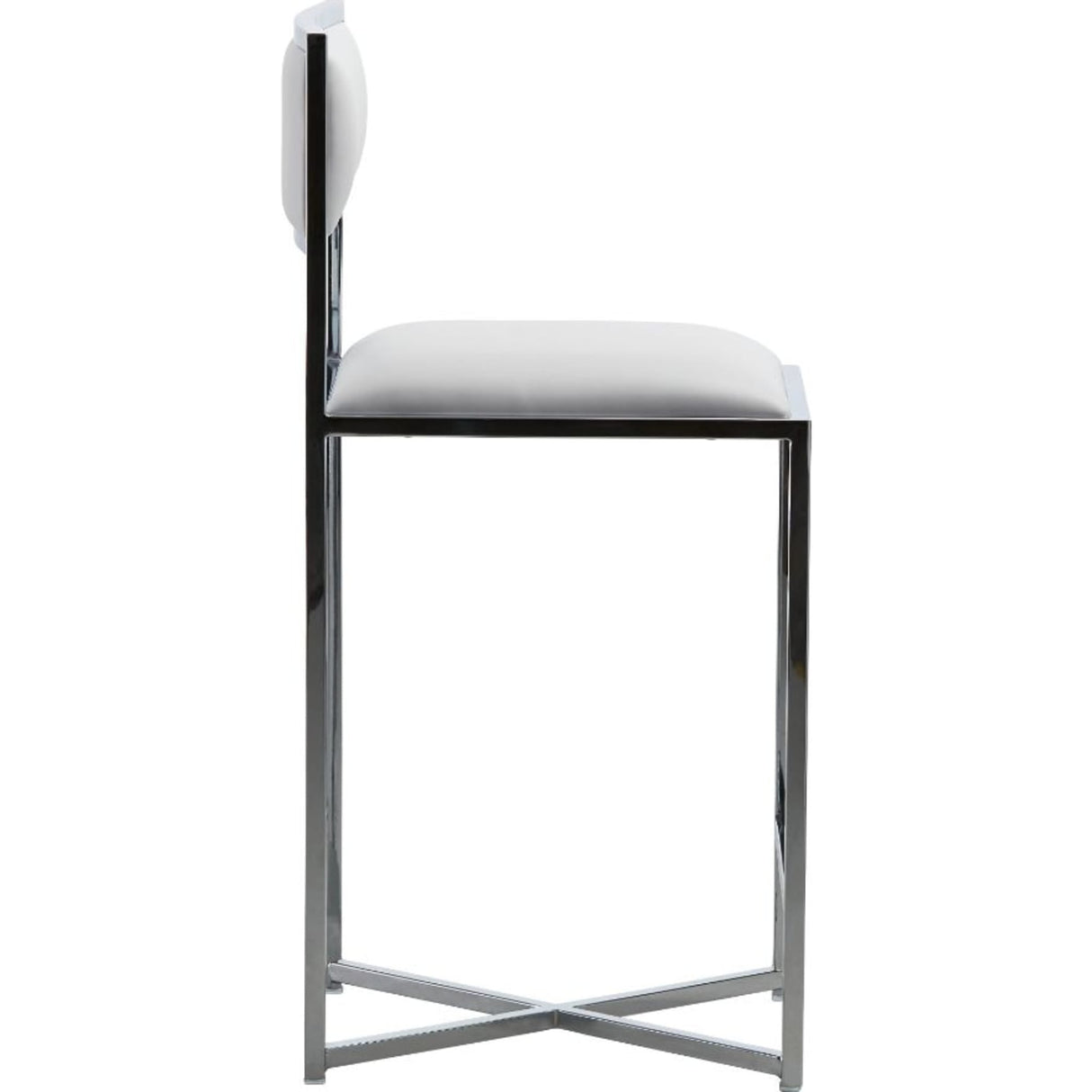 Amalfi X-Base Counter Stool in White Leather