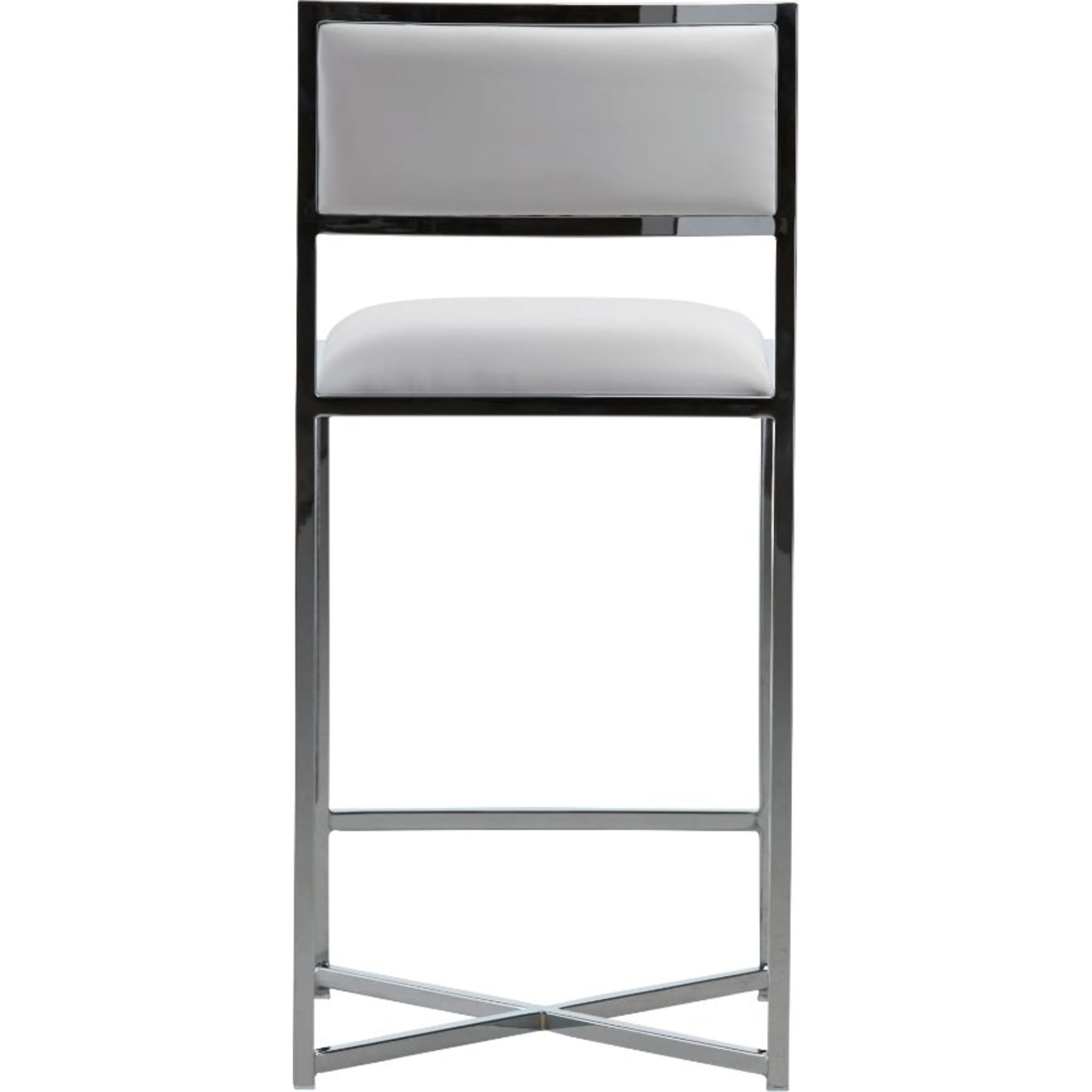 Amalfi X-Base Counter Stool in White Leather