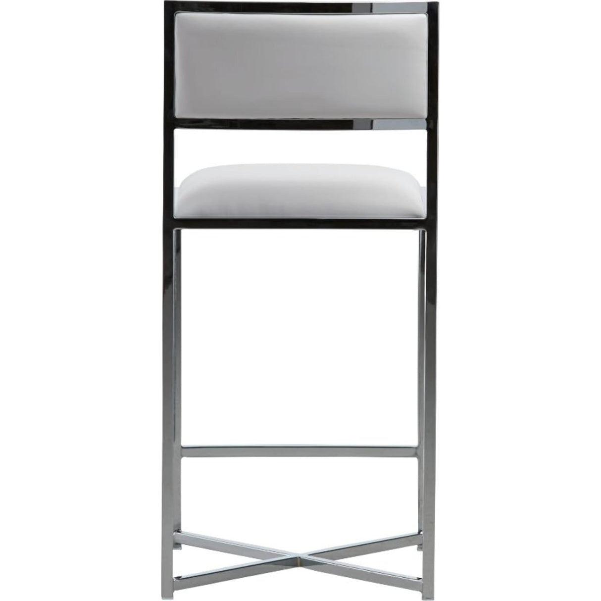 Amalfi X-Base Counter Stool in White Leather