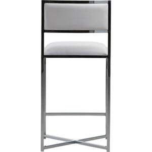 Amalfi X-Base Counter Stool in White Leather