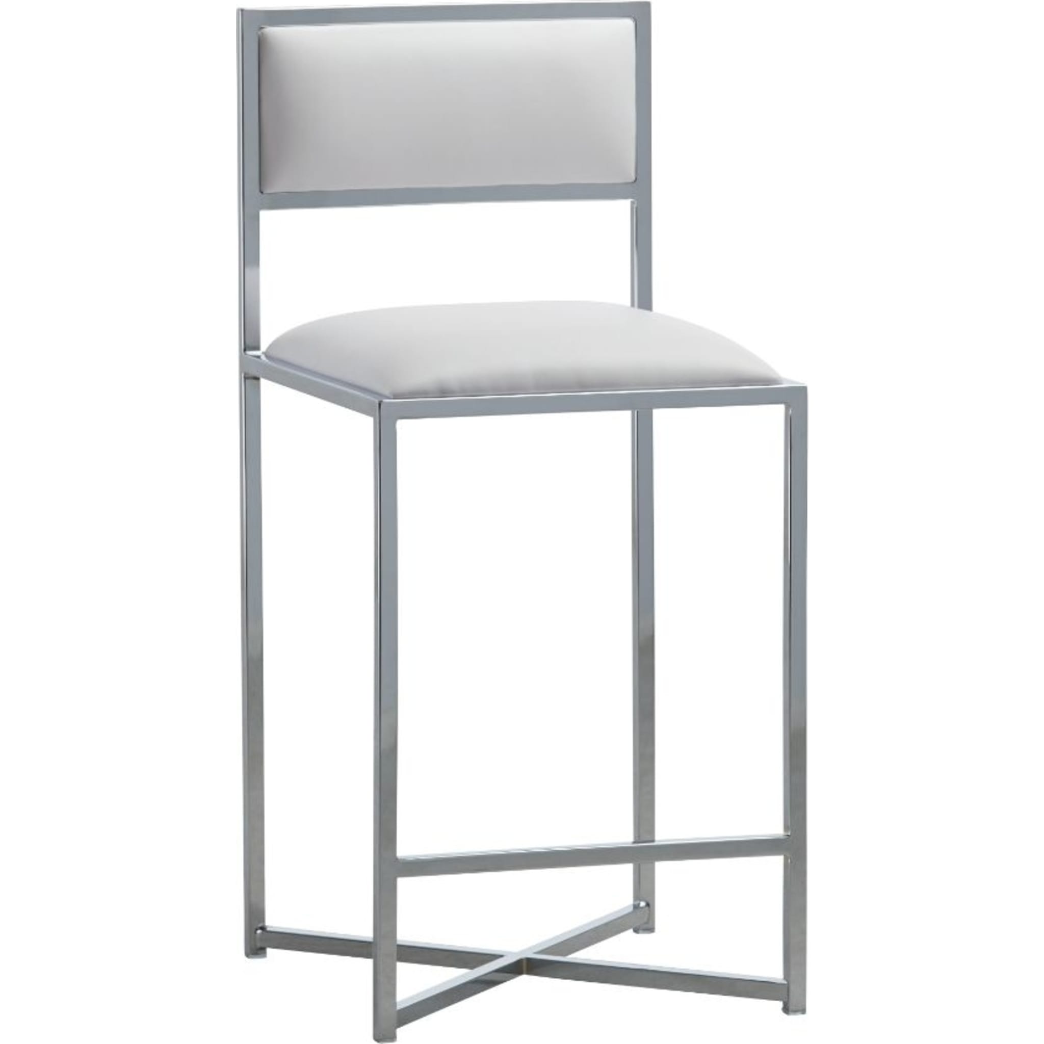 Amalfi X-Base Counter Stool in White Leather