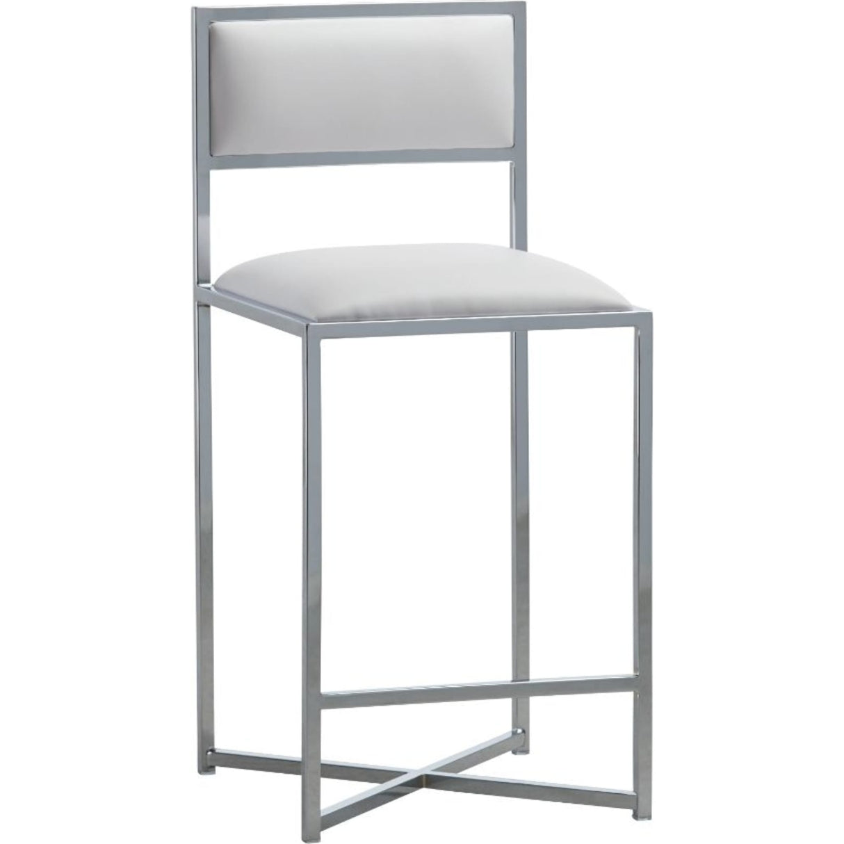 Amalfi X-Base Counter Stool in White Leather