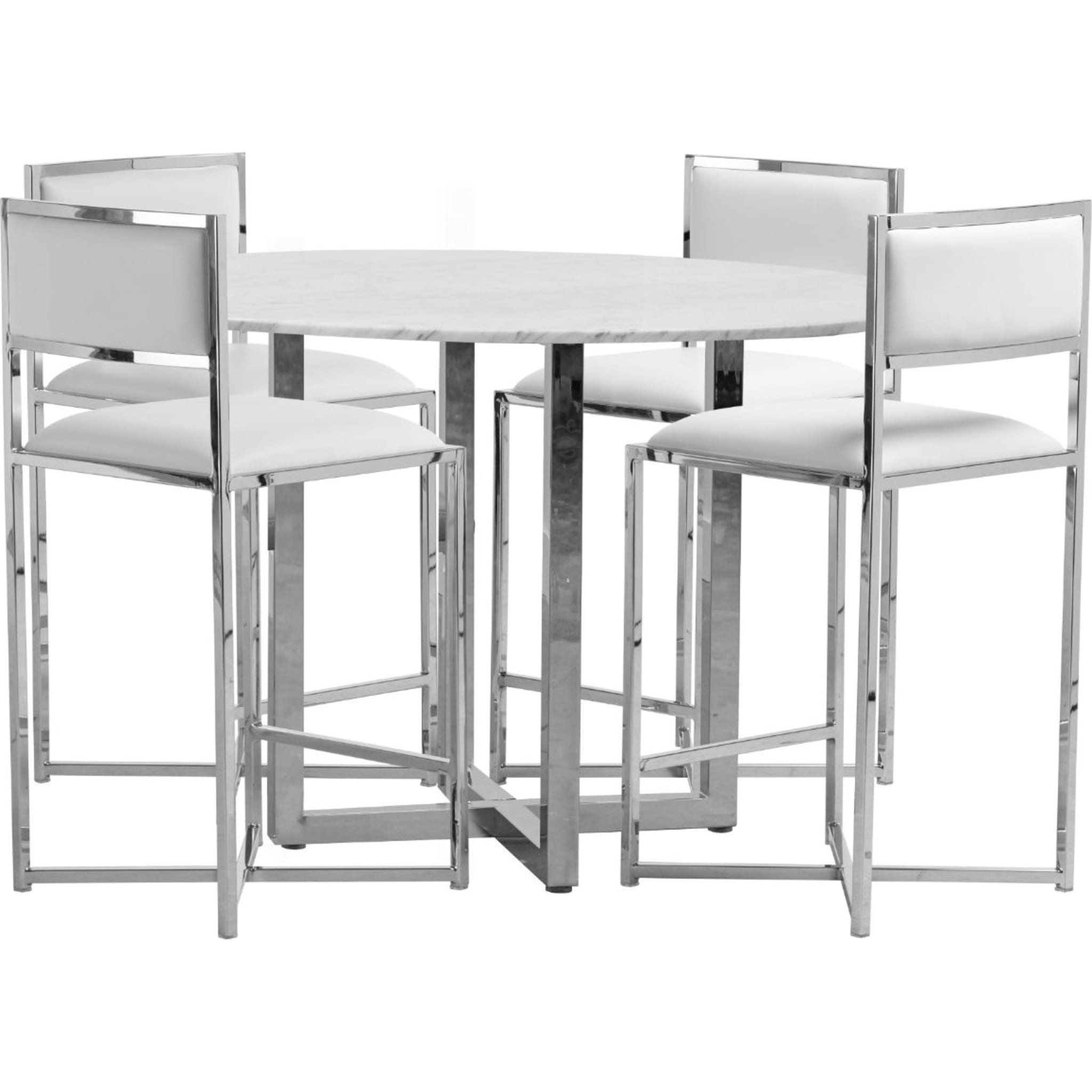 Amalfi X-Base Counter Stool in White Leather