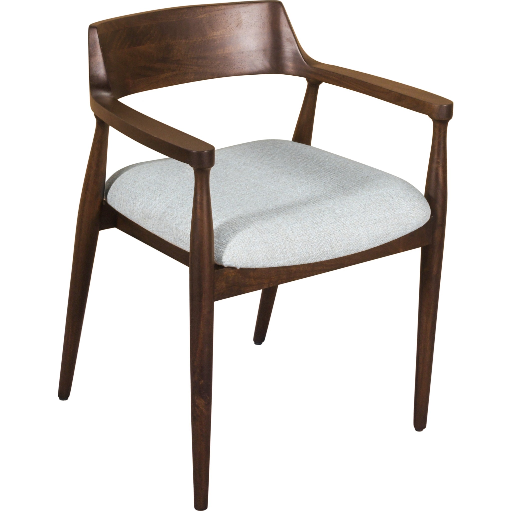 Amaroo Solid Mango Linen Upholstered Dining Arm Chair in Honey Date