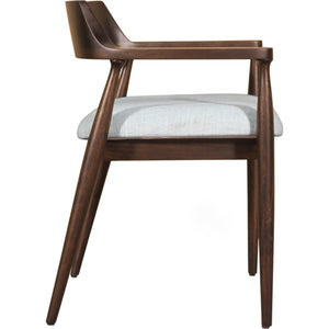 Amaroo Solid Mango Linen Upholstered Dining Arm Chair in Honey Date