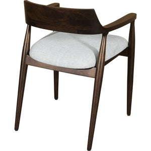 Amaroo Solid Mango Linen Upholstered Dining Arm Chair in Honey Date