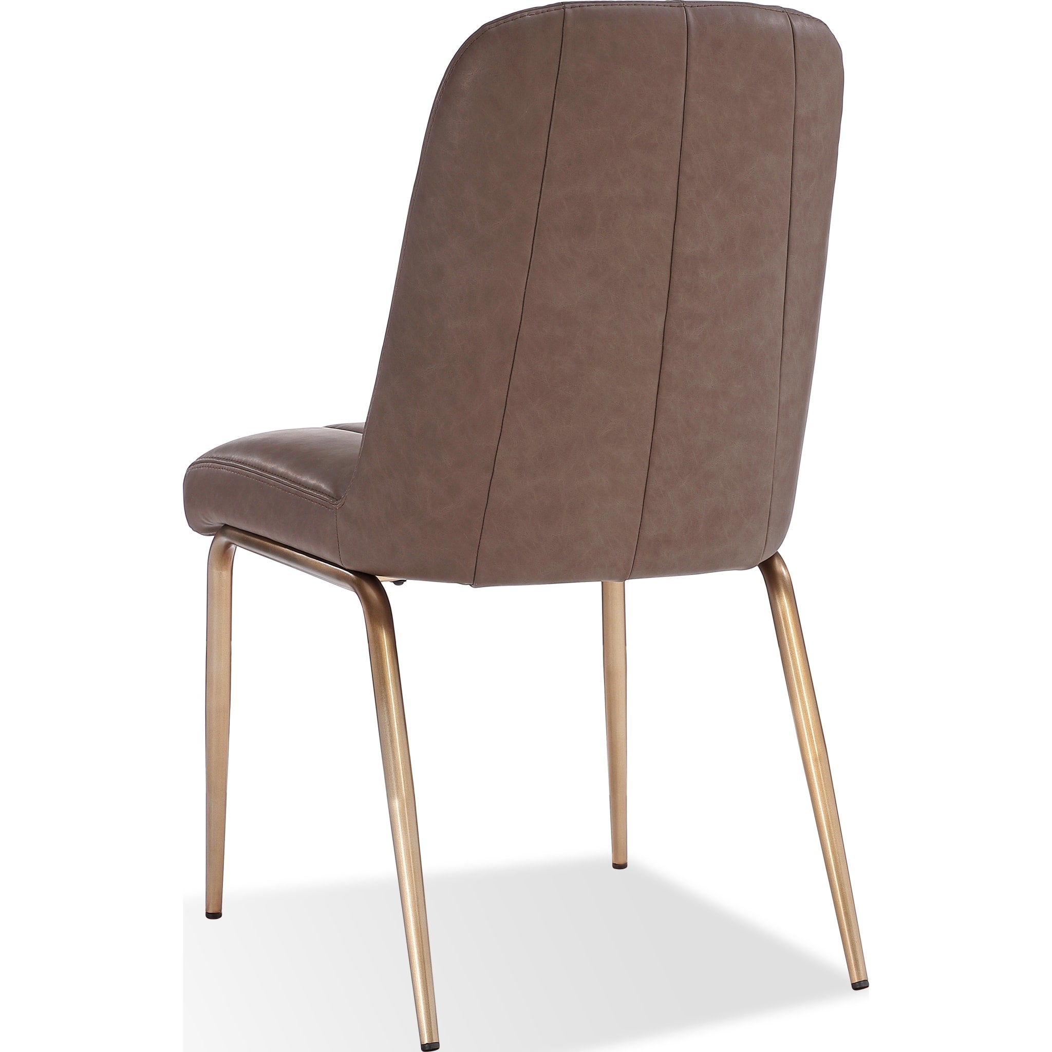 Apollo Upholstered Dining Chair in Cinnamon Synthetic Leather and Brushed Bronze Metal