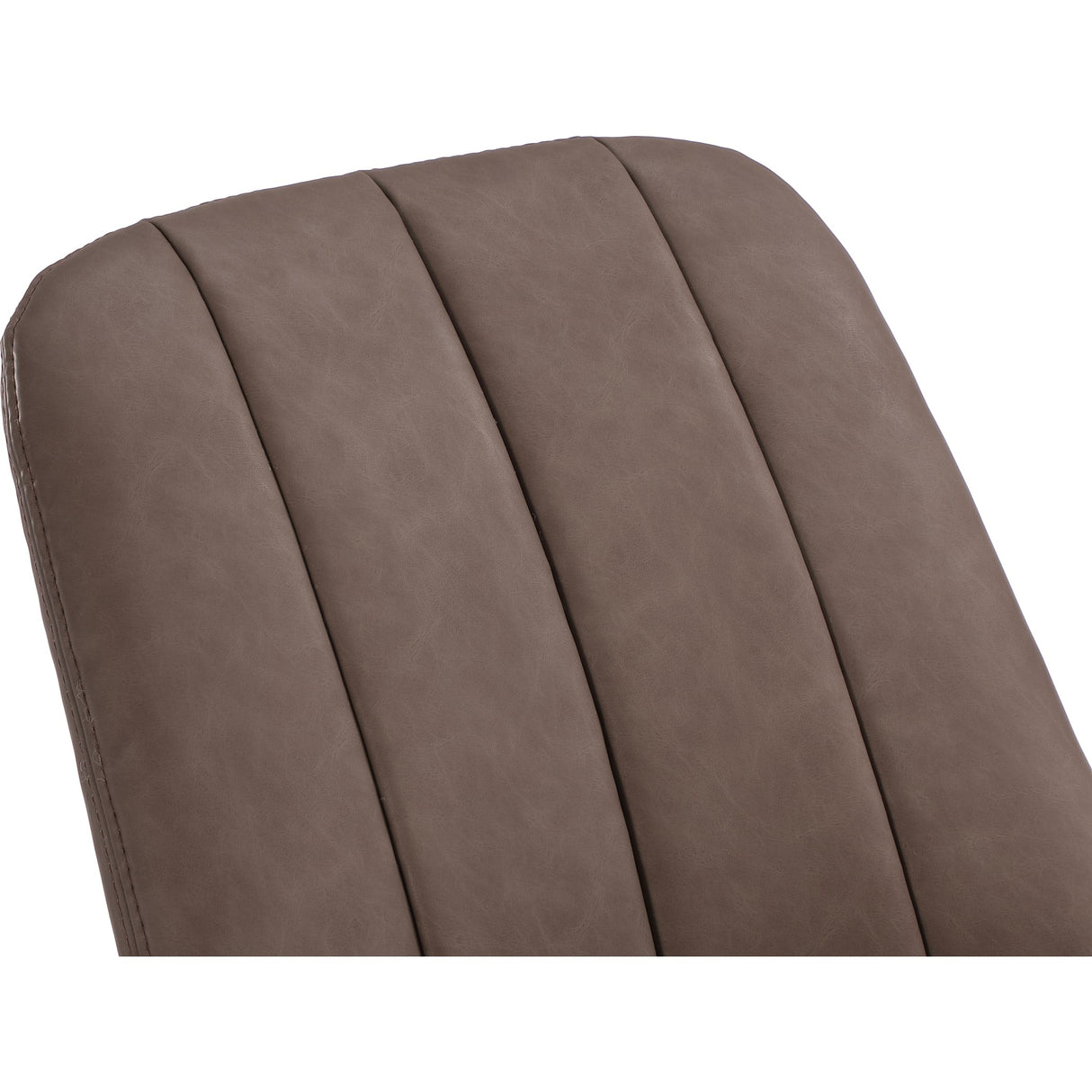 Apollo Upholstered Dining Chair in Cinnamon Synthetic Leather and Brushed Bronze Metal