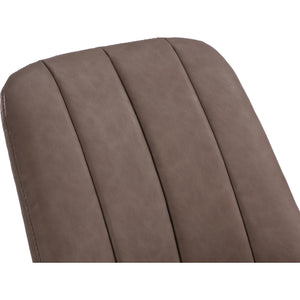 Apollo Upholstered Dining Chair in Cinnamon Synthetic Leather and Brushed Bronze Metal