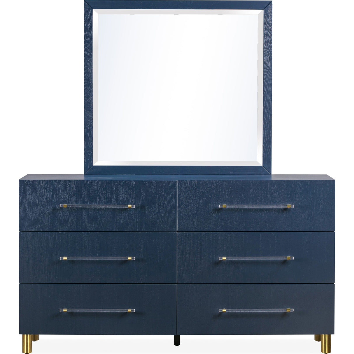 Argento Beveled Glass Wall or Dresser Mirror in Navy Blue