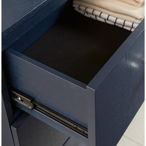 Argento Five Drawer Chest in Navy Blue and Burnished Brass (2024)