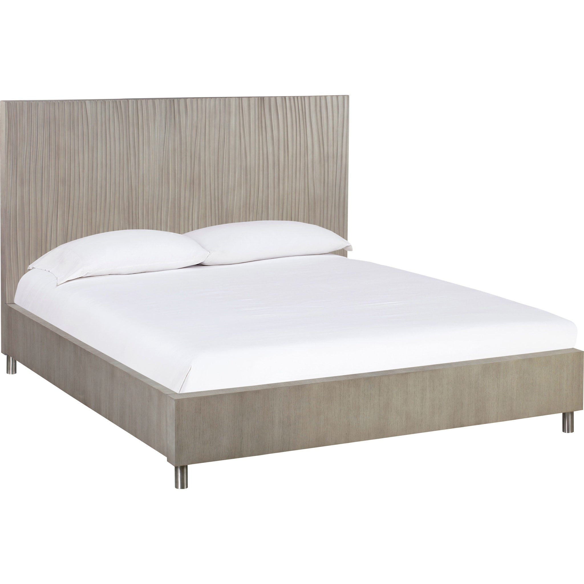 Argento Wave-Patterned Bed in Misty Grey