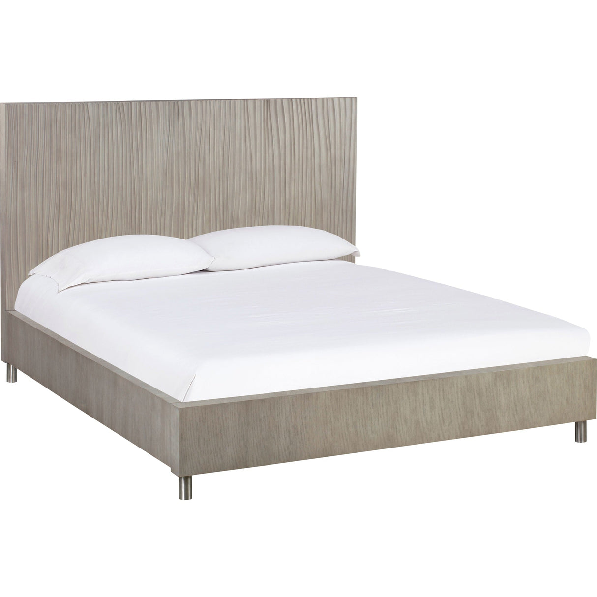 Argento Wave-Patterned Bed in Misty Grey